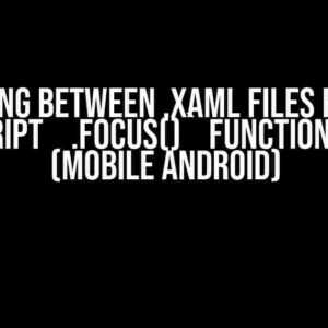 Moving between .xaml files ruins JavaScript `.focus()` function in MAUI (Mobile Android)