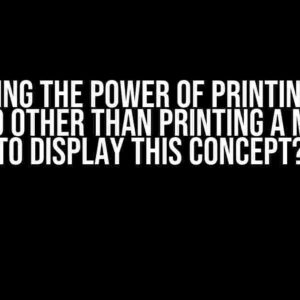 Unlocking the Power of Printing: What May I Do Other Than Printing a Message to Display This Concept?